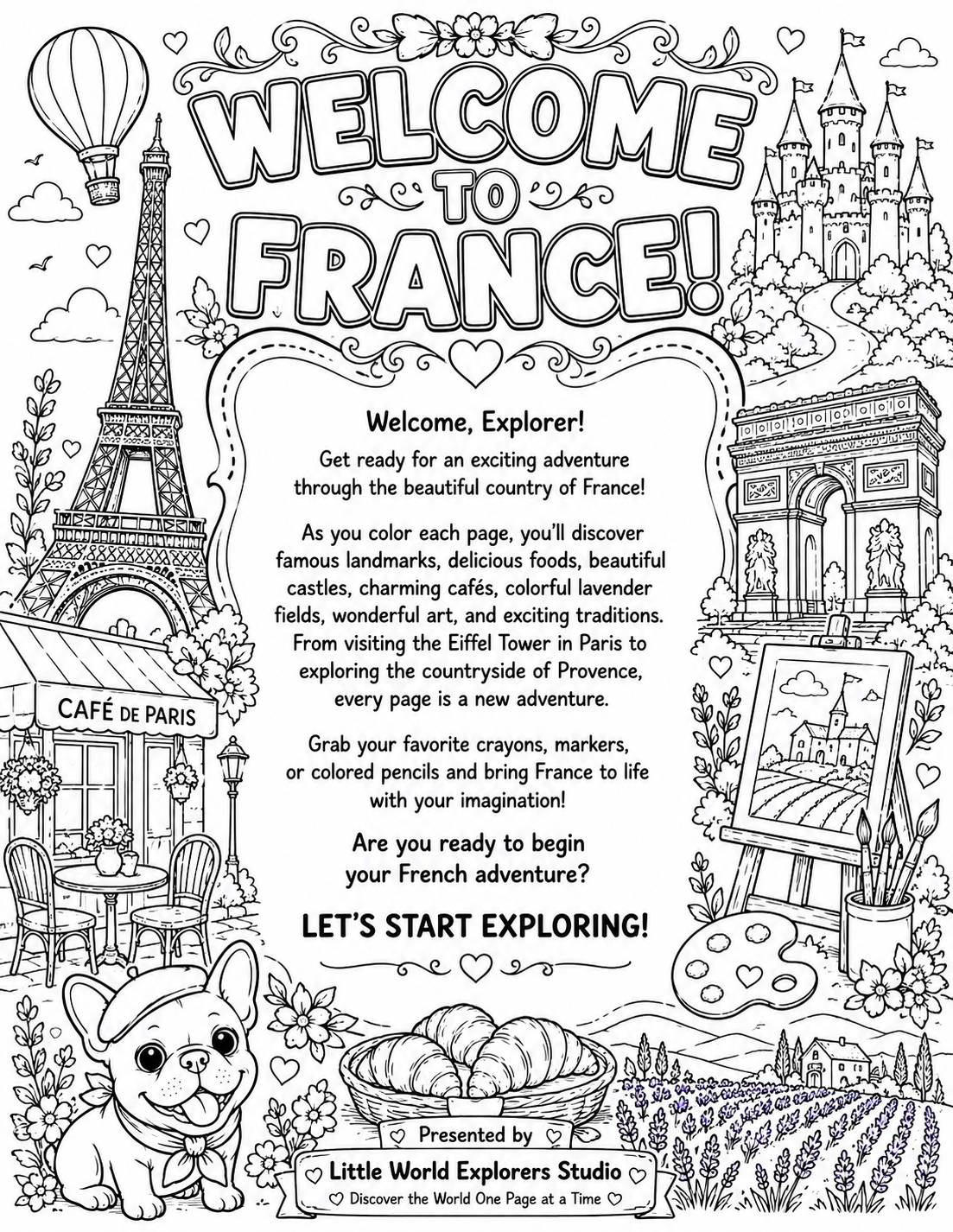 France Coloring book for kids