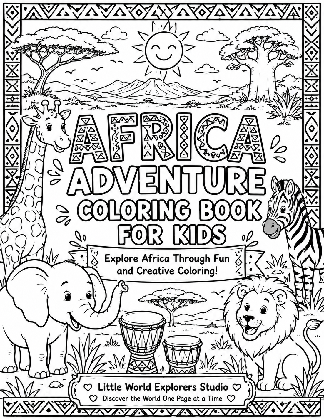 Africa Coloring Book for kids