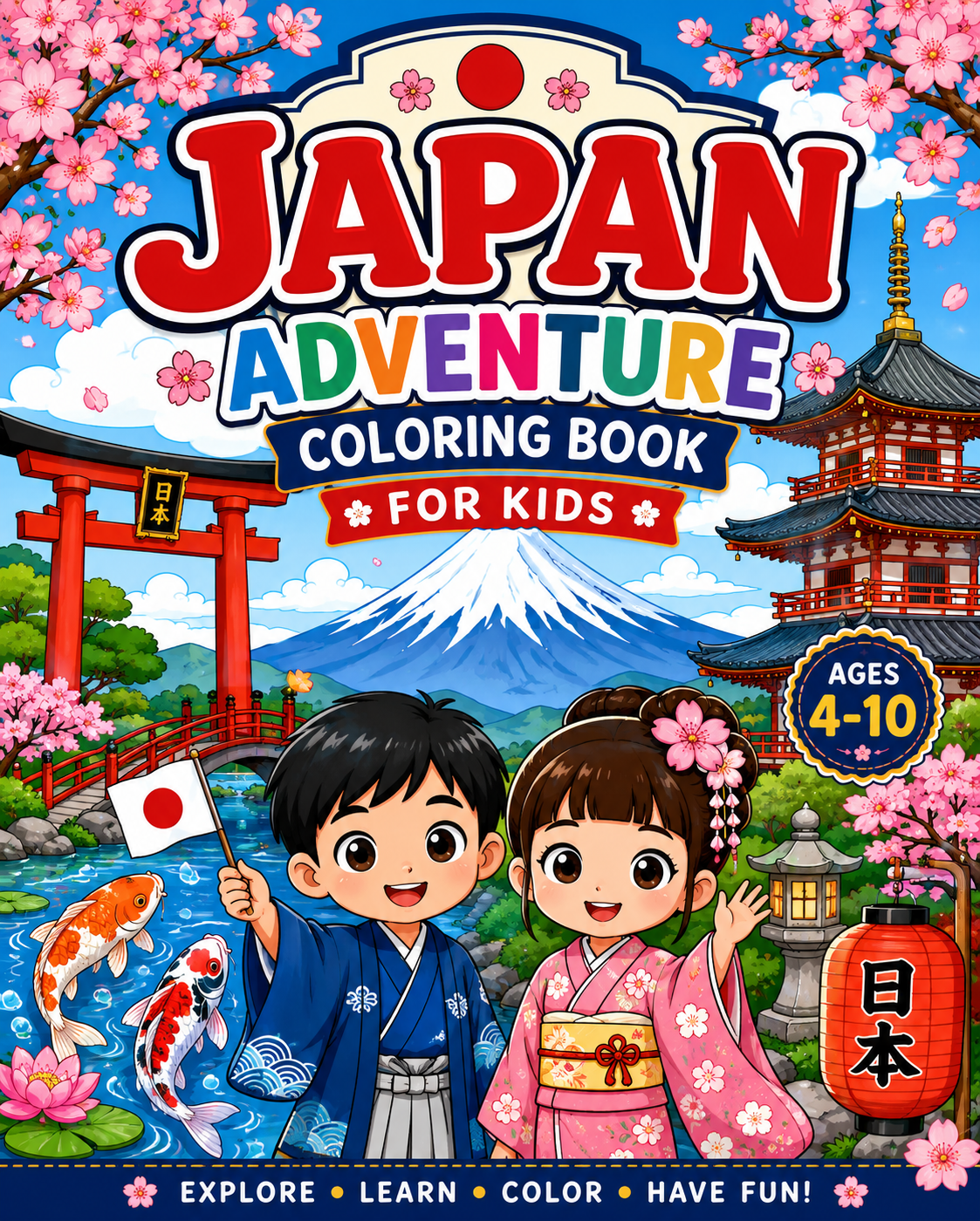 Japan Coloring book for kids