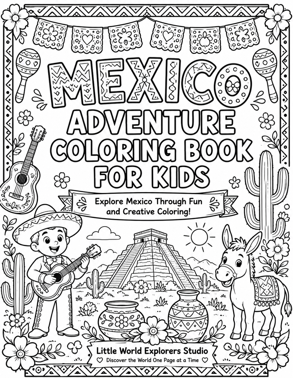 Mexico Coloring book for kids