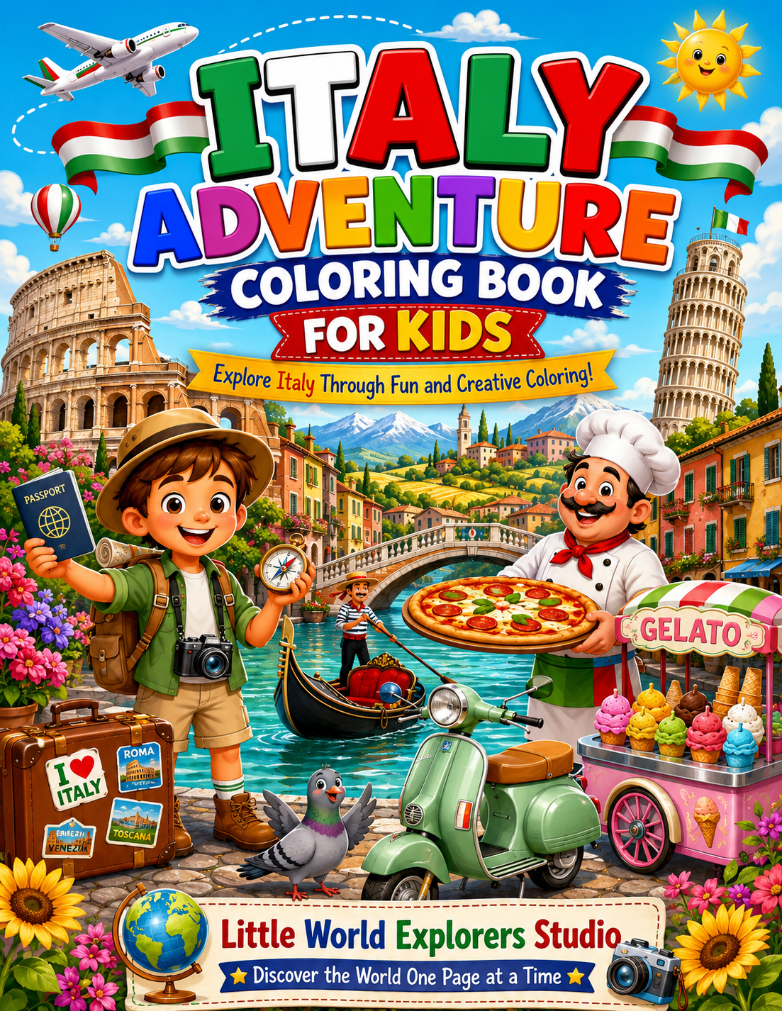Italy Coloring Book for kids