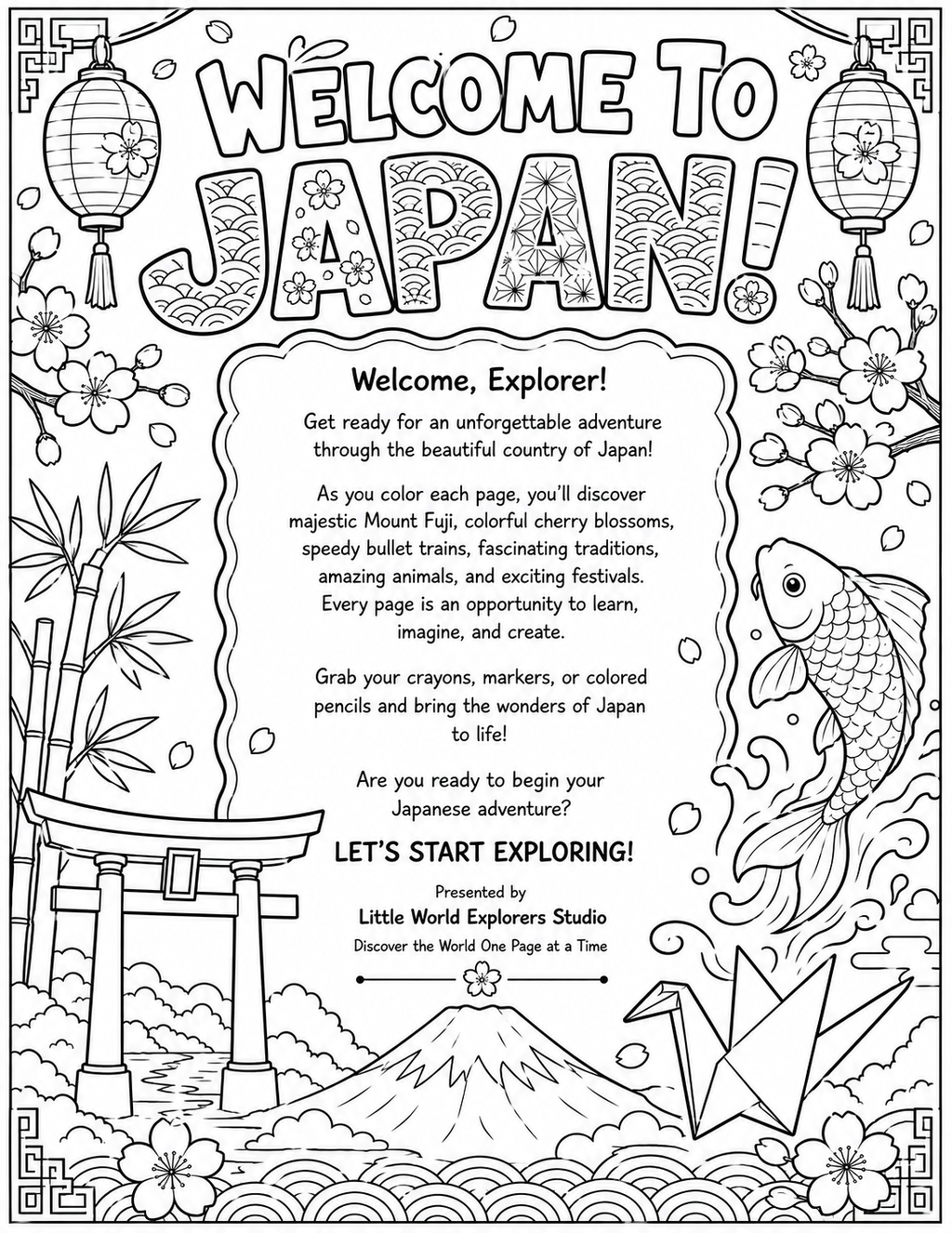 Japan Coloring book for kids