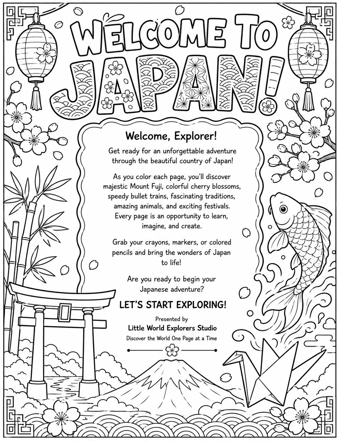 Japan Coloring book for kids