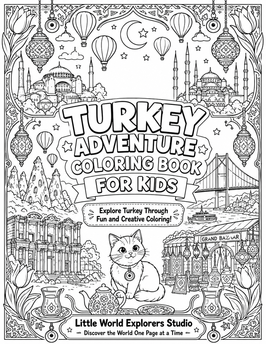 Turkey Coloring book for kids