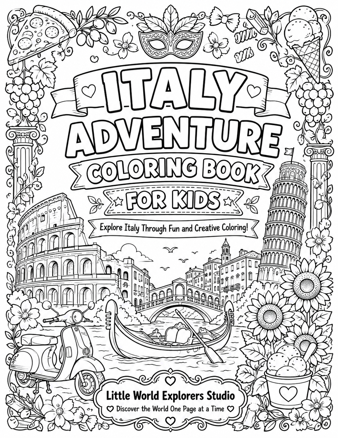 Italy Coloring Book for kids
