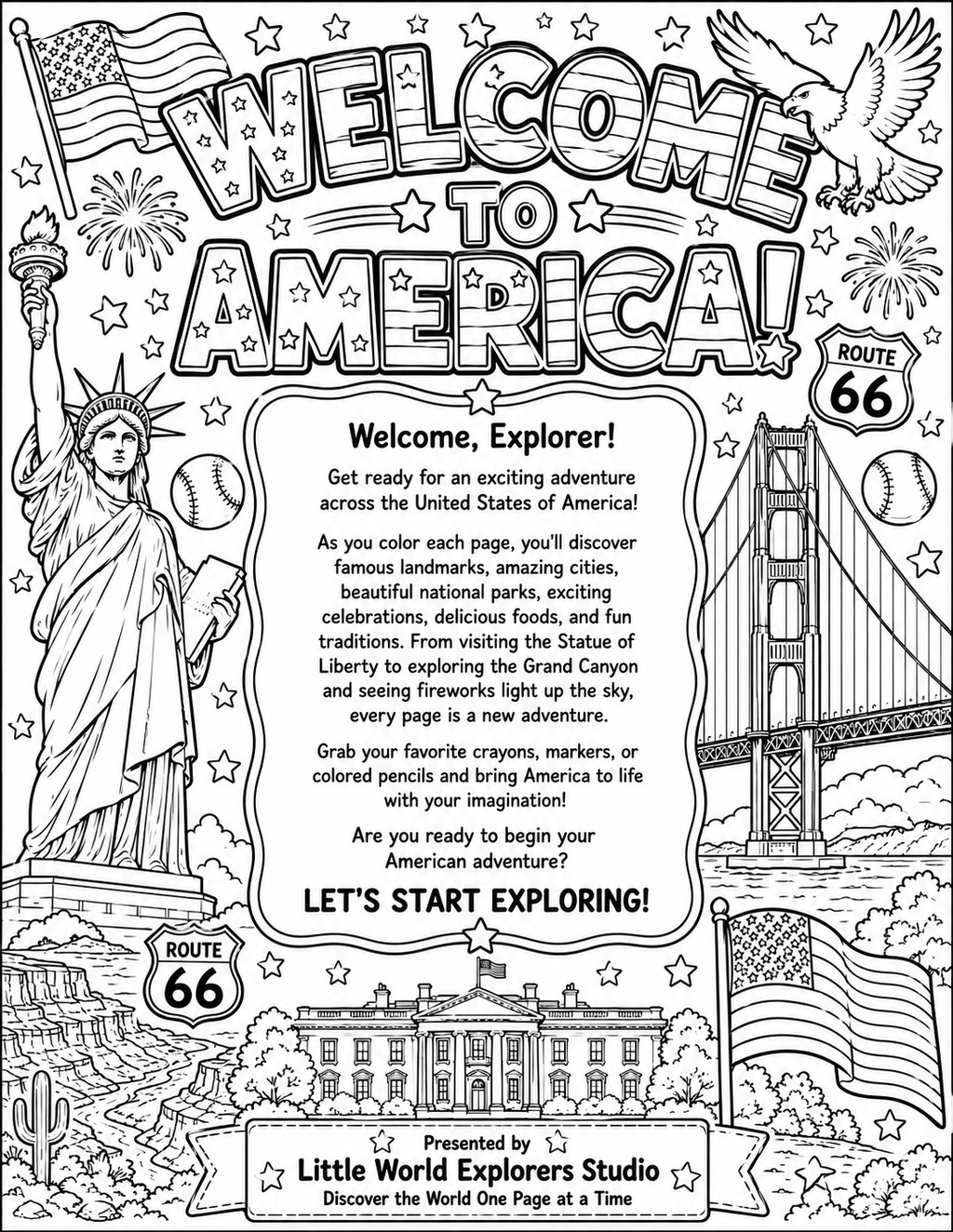 America Coloring book for kids
