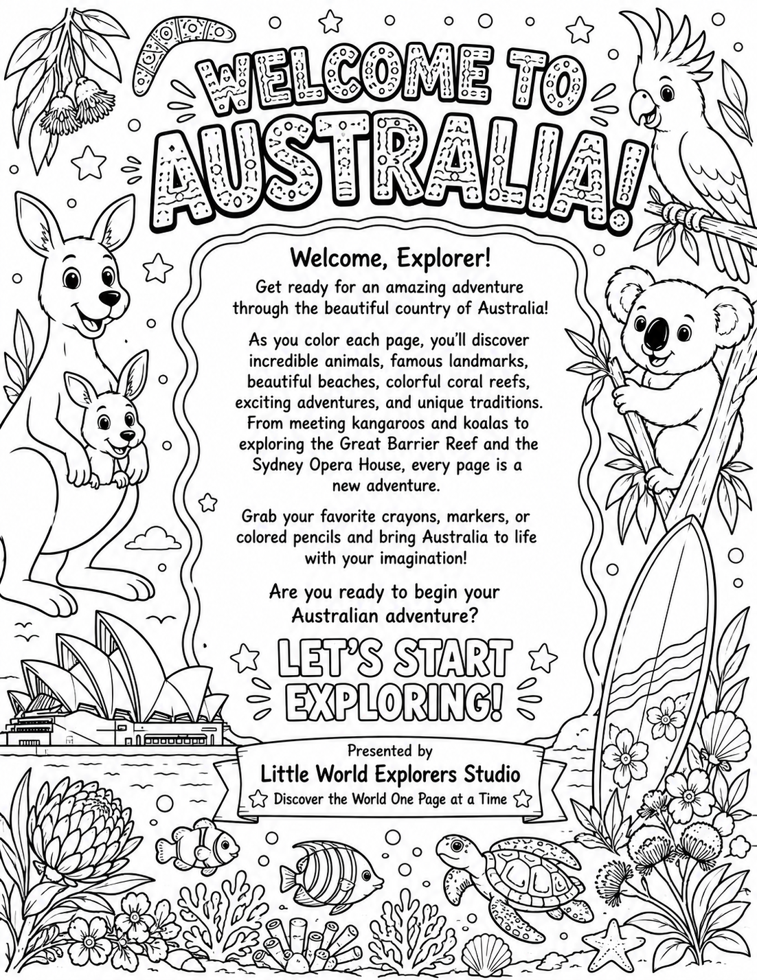 Australia Coloring Book for Kids
