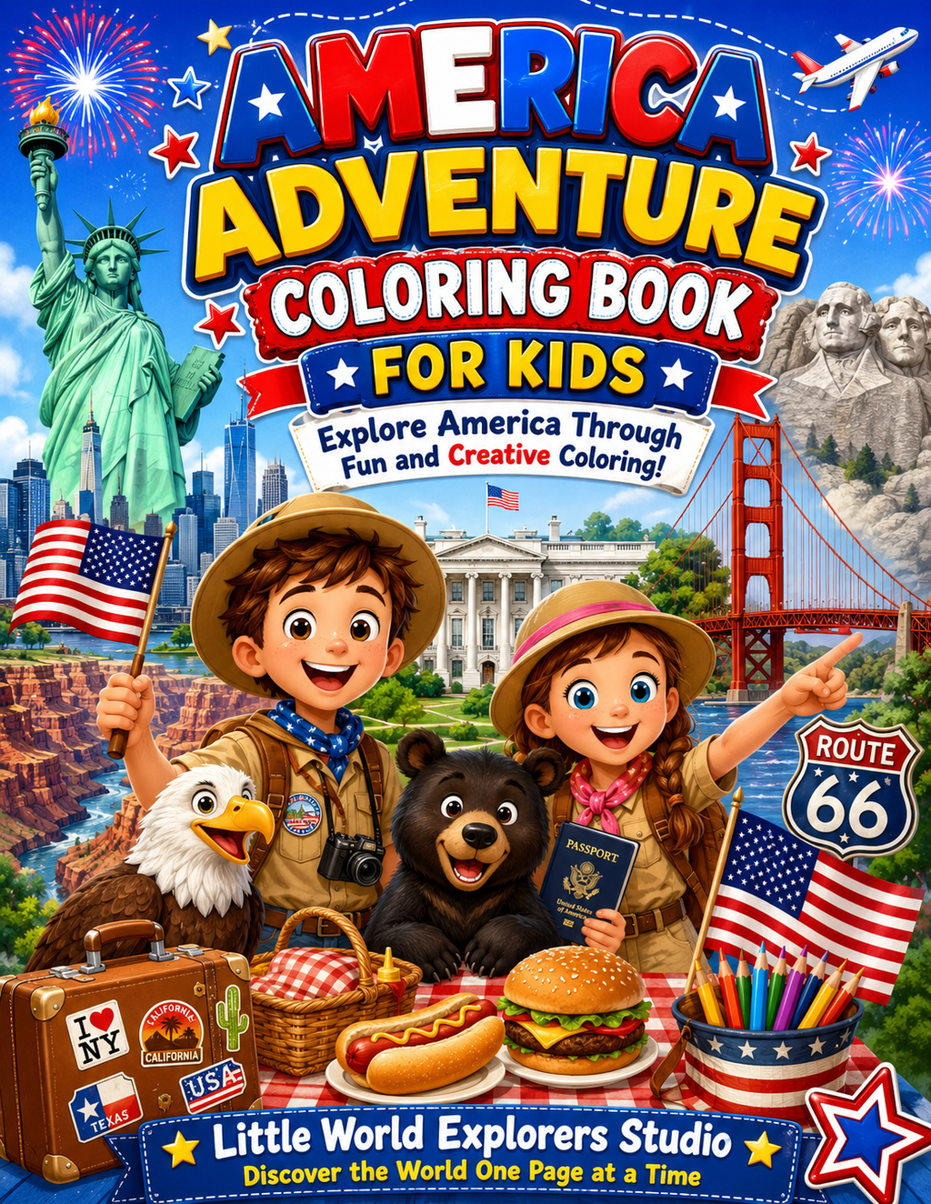 America Coloring book for kids